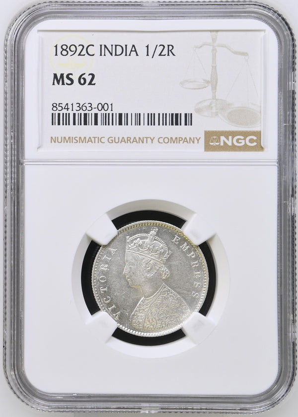 Victoria Empress, 1/2 Rupee 1892 - NGC MS 62 - image 3
