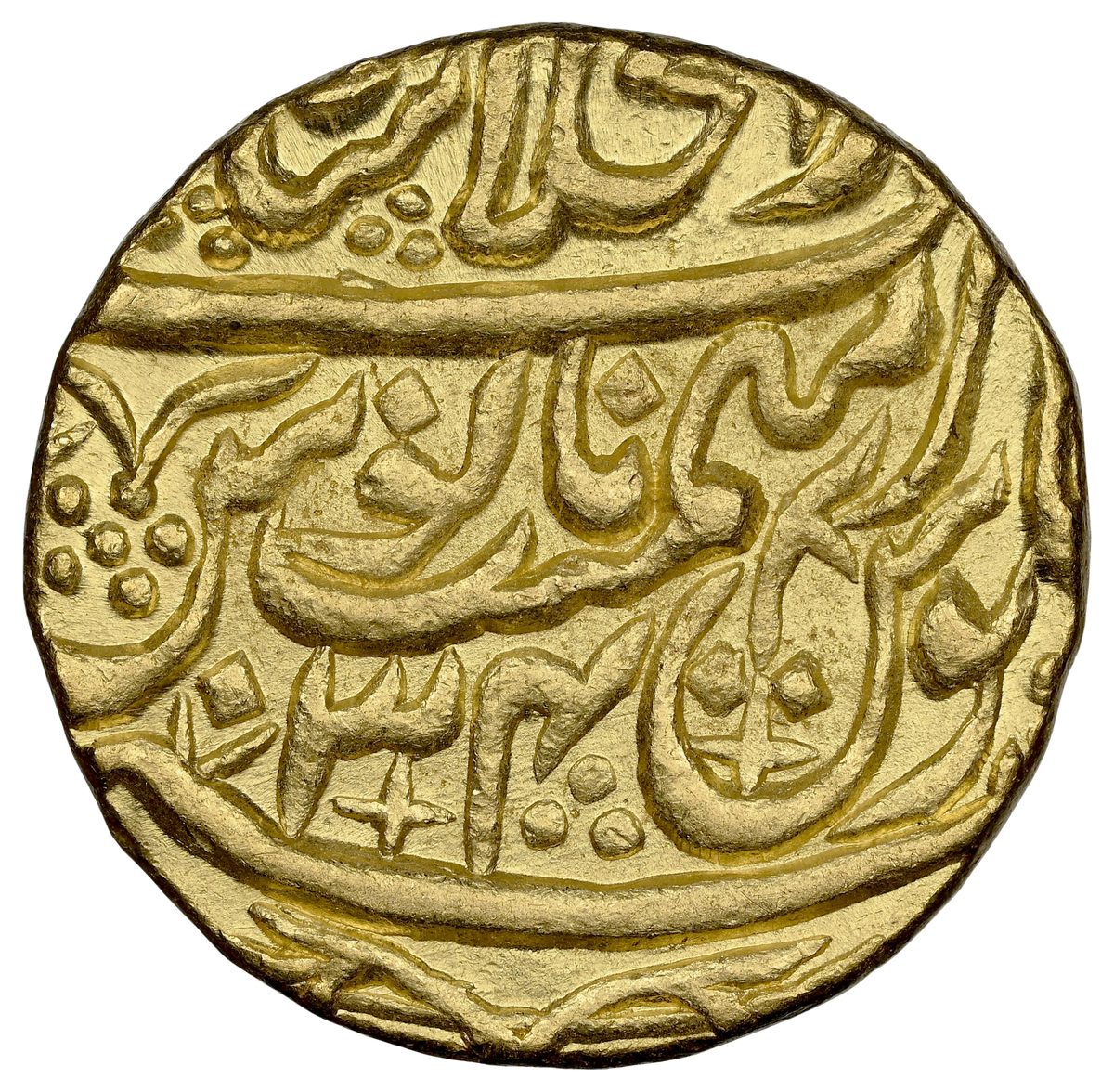 Mughal, Shah Alam II (ca. 1759–1806 AD), Shahjahanabad Dar-ul-Khilafa Mint, Gold Mohur - NGC MS 63