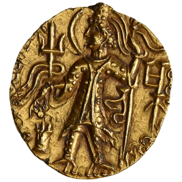 Kushan Empire, Shaka Gold Dinar. Uncertain Mint (ca. AD 325-345) - Solidly Struck From Fresh Dies - image 1