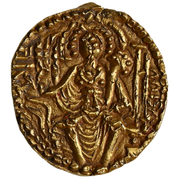 Kushan Empire, Shaka Gold Dinar. Uncertain Mint (ca. AD 325-345) - Solidly Struck From Fresh Dies - image 2