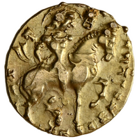 Gupta Empire, Kumaragupta I Mahendraditya (ca. AD 407-450) - Horseman Type Dinar