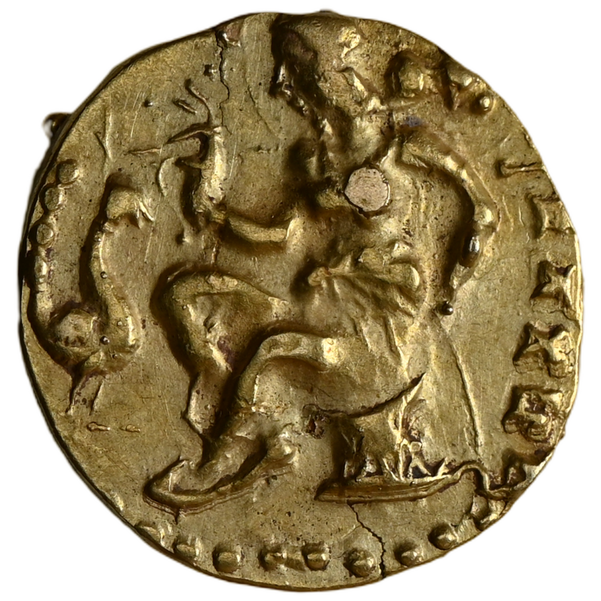 Gupta Empire, Kumaragupta I Mahendraditya (ca. AD 407-450) - Horseman Type Dinar