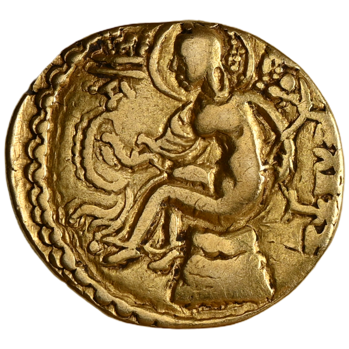 Gupta Empire, Chandragupta II Vikramaditya Gold Dinar Horseman Type (AD 380-413) - With Legends 'Paramabhagwata'