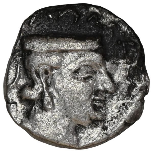 Western Kshatrapas, Karddamaka Dynasty, AR Drachm Chastana As 'Raja Ksatrapa' Trilingual Type Sun And Crescent (c. 78-130 AD) - image 2