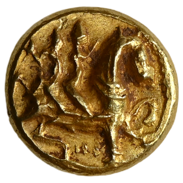Gold Pagoda, “Ashwooputty” type, traditionally attributed to Gurramkonda - Extremely Rare - image 1