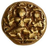 Vijayanagar, Hari Hara II, (1377-1404 AD), Gold half pagoda - Brahmah and Sarasvati Type