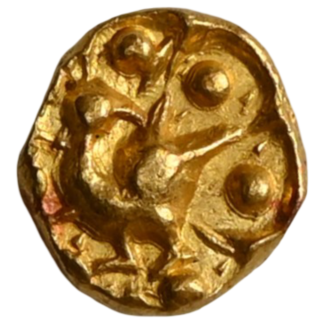 Chalukyas of Kalyani, Vikramaditya VI, Gold - Navilachchu Fanam (Peacock)