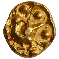 Chalukyas of Kalyani, Vikramaditya VI, Gold - Navilachchu Fanam (Peacock)