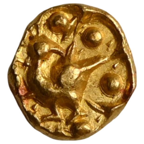 Chalukyas of Kalyani, Vikramaditya VI, Gold - Navilachchu Fanam (Peacock) - image 1