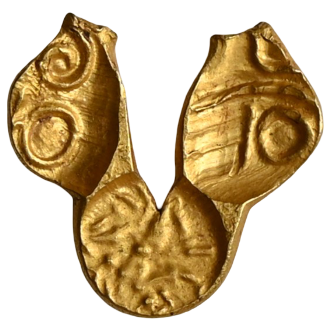 Shilaharas of Kolhapur Or Feudatories of Chalukyas of Kalyana (10-12 Century CE) - 'U shaped Fanam'