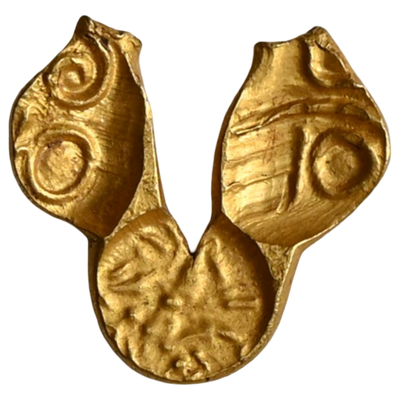 Shilaharas of Kolhapur Or Feudatories of Chalukyas of Kalyana (10-12 Century CE) - 'U shaped Fanam'