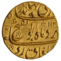 Mughal, Jahandar Shah (ca. 1712–1713 AD) Gold Mohur, Dar-ul-Khilafa Shahjahanabad Mint - Uncirculated