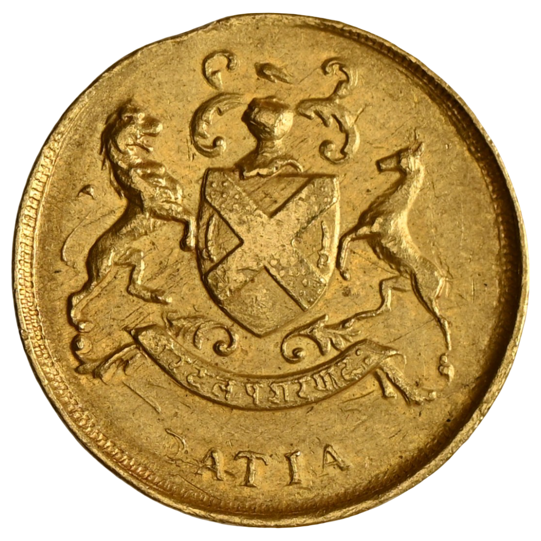 Datia State, Govind Singh (1907-1948 AD), Gold Nazarana ½ Mohur - Presentation Issue