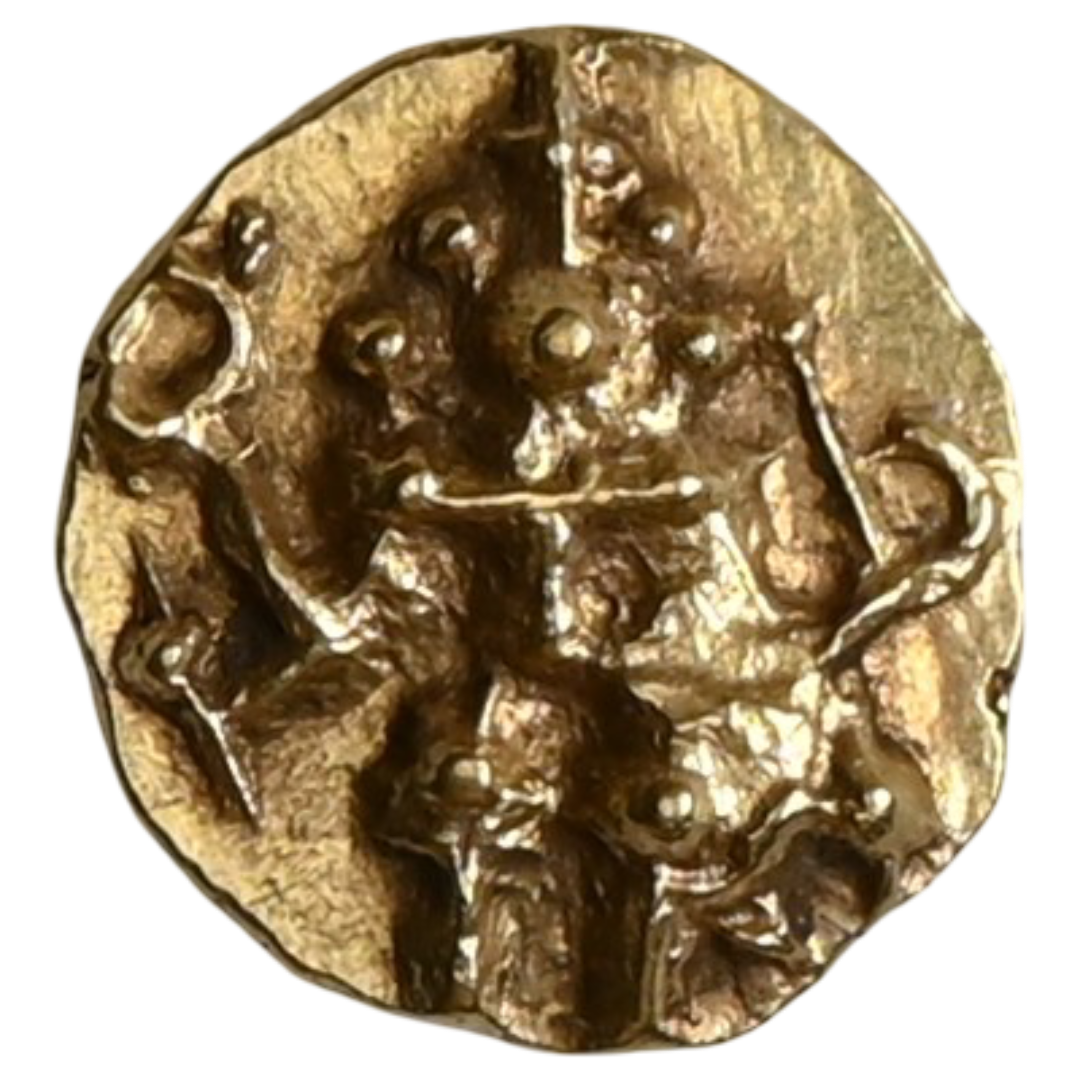 Kadambas of Nagarkhanda (c. 12th–13th century AD), Anonymous Issue, Gold Fanam - Lord Vishnu Type
