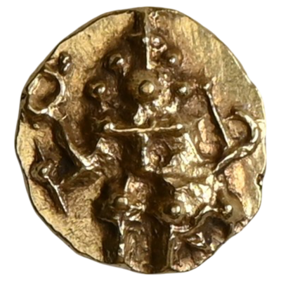 Kadambas of Nagarkhanda (c. 12th–13th century AD), Anonymous Issue, Gold Fanam - Lord Vishnu Type