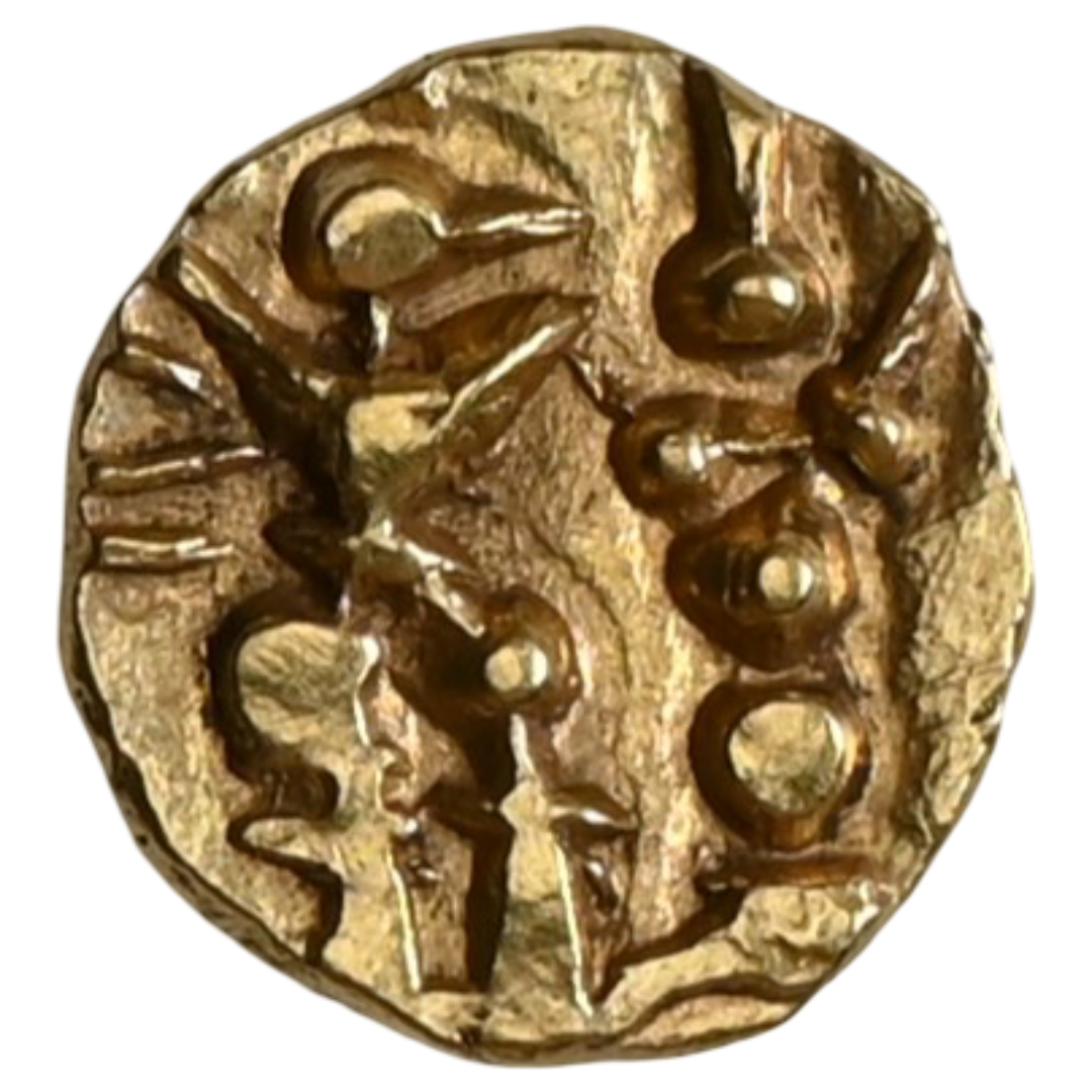 Kadambas of Nagarkhanda (c. 12th–13th century AD), Anonymous Issue, Gold Fanam - Lord Vishnu Type