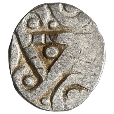Punch Marked Coins, Kuru Janapada From Haryana Region, Silver Half Karshapana (400-350 BC)