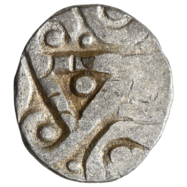 Punch Marked Coins, Kuru Janapada From Haryana Region, Silver Half Karshapana (400-350 BC) - image 1