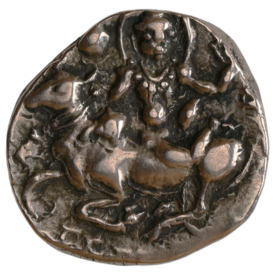 Sasanka Dynasty, King of Gauda, Base Gold Dinar (600-630 CE) - Abhishekha Type