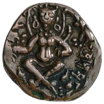 Sasanka Dynasty, King of Gauda, Base Gold Dinar (600-630 CE) - Abhishekha Type