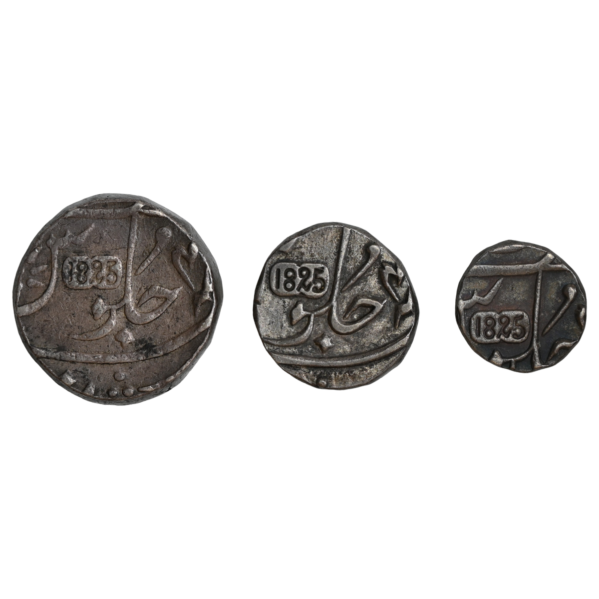 Bombay Presidency, Surat Mint Set Of 3 Denominations - Issued 1825 AD