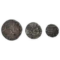 Bombay Presidency, Surat Mint Set Of 3 Denominations - Issued 1825 AD