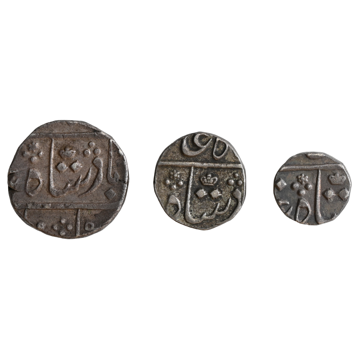 Bombay Presidency, Surat Mint Set Of 3 Denominations - Issued 1825 AD