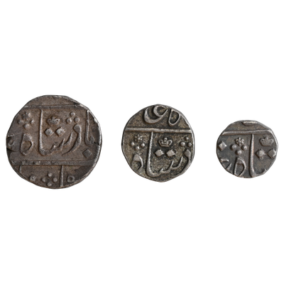 Bombay Presidency, Surat Mint Set Of 3 Denominations - Issued 1825 AD
