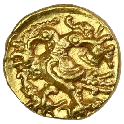 Vijayanagar, Achyutaraya, Gold Pagoda Gandabherunda 'Double-headed Eagle, (ca.1529-1542) Gem Uncirculated