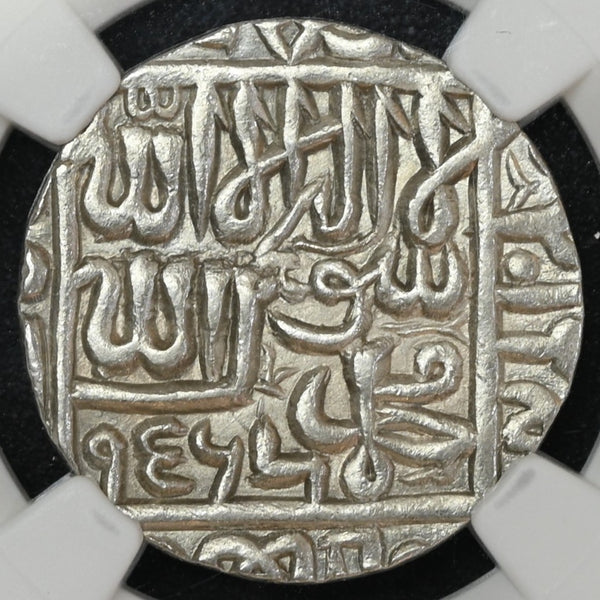 Delhi Sultanate, Suri Dynasty, Islam Shah (1545-1552 AD), Chunar Mint Silver Rupee- NGC MS 62 Top Pop - image 1
