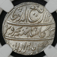 Mughals, Rafi-ud-Darjat (ca. 1719 AD) Gwalior Mint, Silver Rupee “Ba Hazaran Barkat” couplet - NGC MS 63