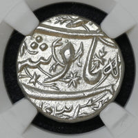 Mughal, Jahangir (ca. 1605-1627 AD), Silver Rupee 1/2 Rupee, Surat Mint Shahrewar (Virgo)  - NGC MS 64