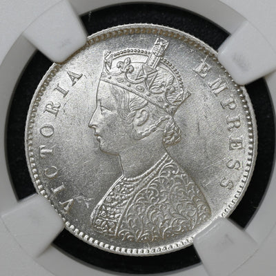Victoria Empress, 1/2 Rupee 1892 - NGC MS 62
