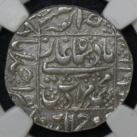 Mughals, Murad bakhsh, (ca. 1657–1658 AD) Silver Rupee, Ahmedabad Mint - NGC AU 58 Full Mint