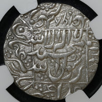 Mughals, Murad bakhsh, (ca. 1657–1658 AD) Silver Rupee, Ahmedabad Mint - NGC AU 58 Full Mint