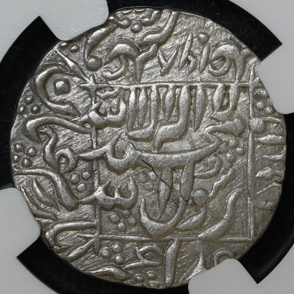 Mughals, Murad bakhsh, (ca. 1657–1658 AD) Silver Rupee, Ahmedabad Mint - NGC AU 58 Full Mint - image 2