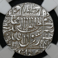 Mughals, Murad bakhsh, (ca. 1657–1658 AD) Silver Rupee, Surat Mint - NGC AU 55