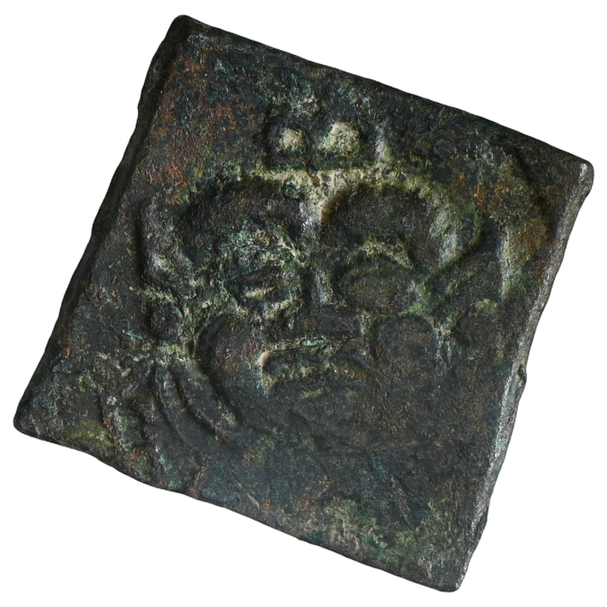 Post-Mauryas, Taxila - Local Coinage (185-168 BC), Square Copper Unit, Yaksha type