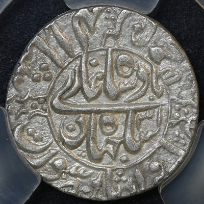 Mughal Empire,  Shah Jahan (1628-1658 AD) Silver Rupee Surat Mint - PCGS MS 62