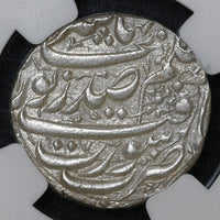 Mughal Empire, Nur Jahan Rupee (ca. 1623–1627 AD) Surat Mint - NGC MS 63