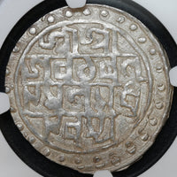 Cooch Behar, Nara Narayan (1555-1587 AD), Silver Tanka, SE 1477 - NGC MS 62