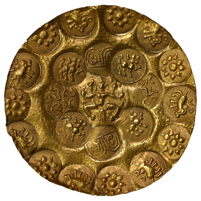 Kakatiya Of Warangal, Parola I, One-and-a-Half, Gold Gadyana (c.1052-1076 AD) - Four-Armed Deity Type