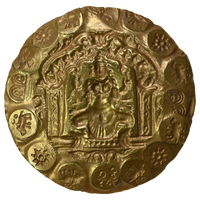 Kakatiyas Of Warangal, Prola-II, Gold Punch-Marked Two-And-A-Half Gadyana (1110-1158 AD) - Goddess Lakshmi Type