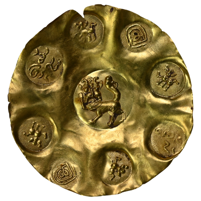 Kakatiya Of Warangal, Parola I, One-and-a-Half, Gold Gadyana (c.1052-1076 AD) - Four-Armed Deity Type