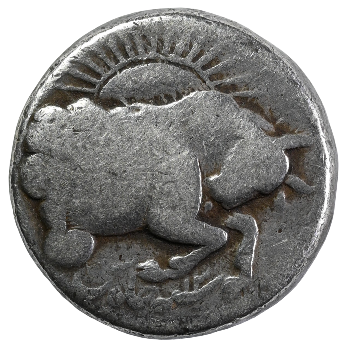 Mughal, Jahangir (ca. 1607-1627 AD) Ahmadabad Mint - Silver Zodiac Rupee Taurus Sign
