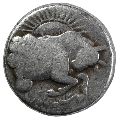 Mughal, Jahangir (ca. 1607-1627 AD) Ahmadabad Mint - Silver Zodiac Rupee Taurus Sign