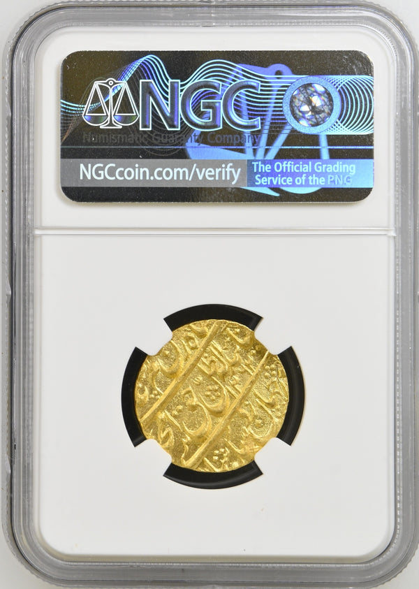 Awadh, Amjad Ali Shah (1842-1847 AD), Mulk Awadh Bait-us-Sultanat Lakhnau Mint, Gold Ashrafi - NGC MS 63 - image 2