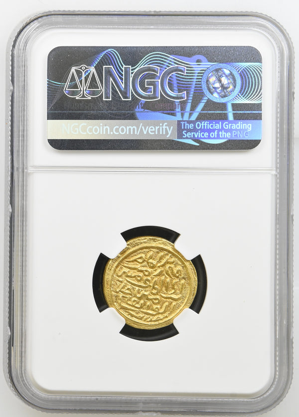 Jaunpur Sultan, Hussain Shah (ca. 1458-1479 AD), Gold Tanka Tughra Calligraphy - NGC MS 62 - image 2