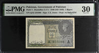 British India, 1948, King George VI, 1 Rupee, Signed by C.E. Jones, Government of Pakistan Issue, Overprint – Government of Pakistan