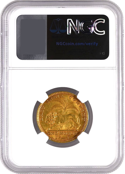 East India Company, William IV, 1835 AD Mohur R.S. on Neck - NGC AU 58